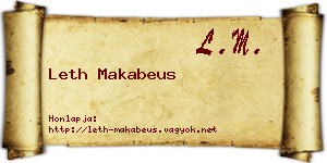 Leth Makabeus névjegykártya